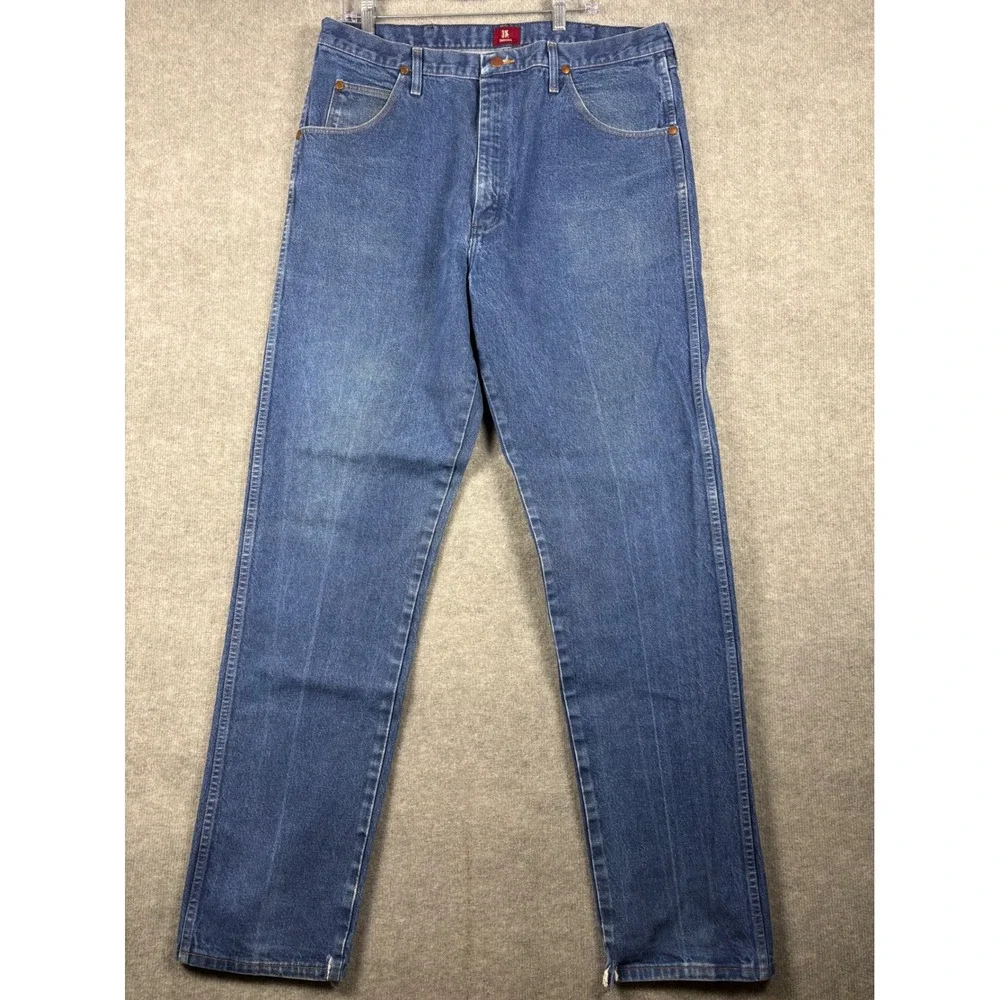 Wrangler 31MWZDN Relaxed Fit Jeans Five Pocket Denim 38x35 Blue - Picture 1 of 12